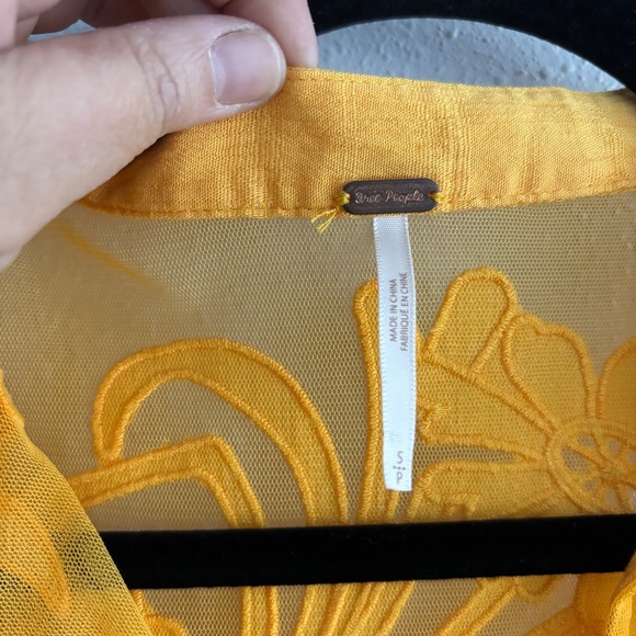 Free People Yellow Crosshatch Mesh Tank Top - Picture 2 of 8